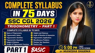 Complete syllabus in 75 days for SSC CGL 2026 | Trignometry part-1 basics | @NirmalSSC