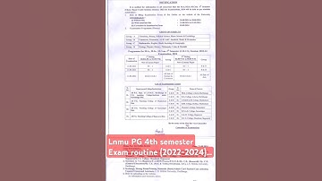 LNMU PG FOURTH SEMESTER EXAM DATE SHEET (2022-2024)👍👍👍...#MA.MSC.MCOM#shortvideos #yt#viral#tranding