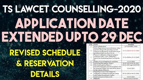 TS LAWCET & PGLCET - 2020 Counselling Revised Schedule Out | Full details | By Krishna