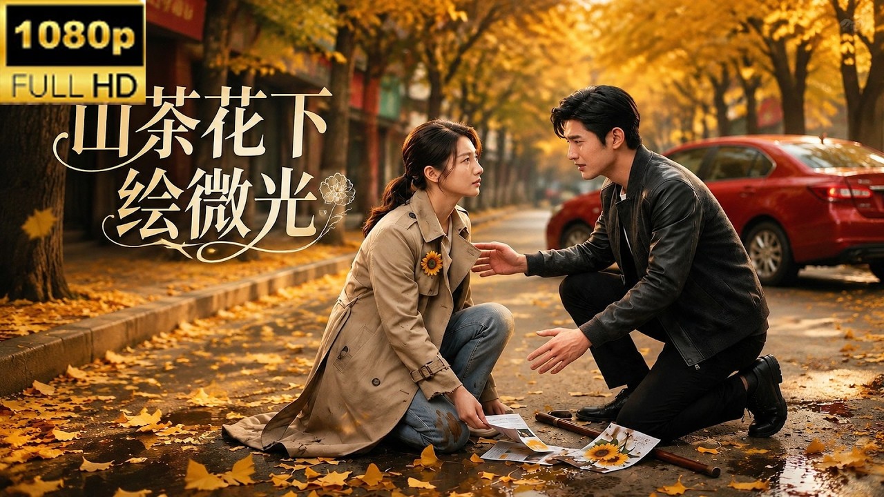 山茶花下繪微光