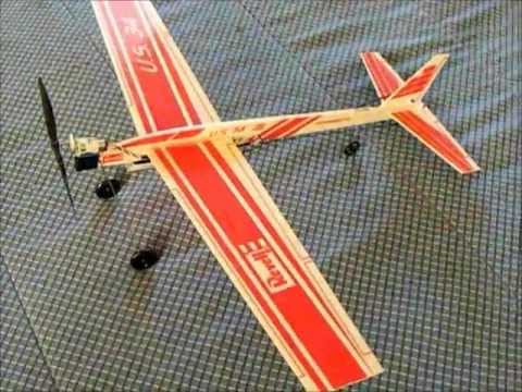  34 experimental rubber band glider (rc conversion) | FunnyCat.TV