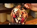 Japanese Street Food - Ice Cream Egg Waffle Strawberry Chocolate Fukuoka Japan
