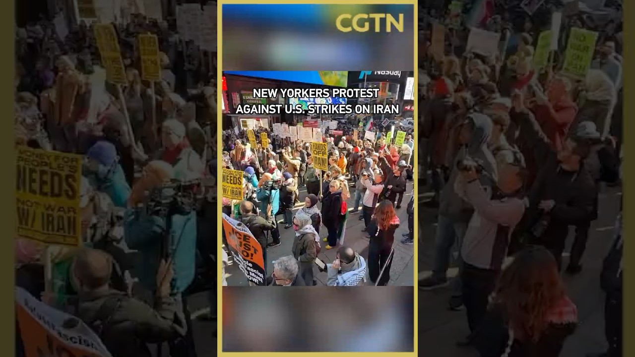 New Yorkers protest against US strikes on Iran, voicing strong opposition and condemning attacks