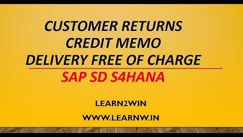 subsequent delivery free of charge sap sd | credit and debit memo sap sd | Customer Returns sap sd