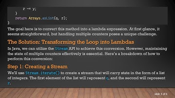 Converting while Loops with Two Counters into Lambdas in Java 14