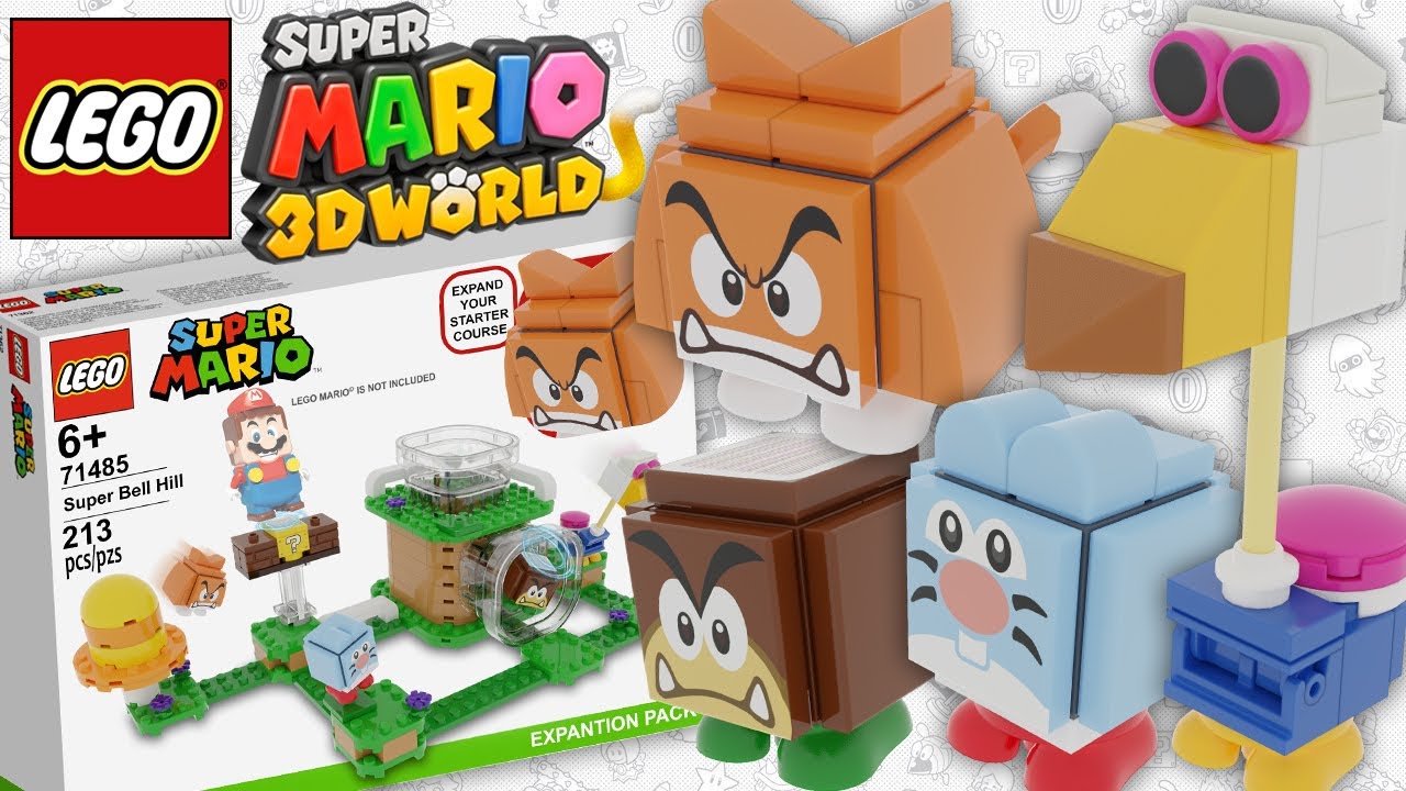 New Lego SUPER MARIO 3D WORLD SUPER BELL HILL! Expansion Set Custom