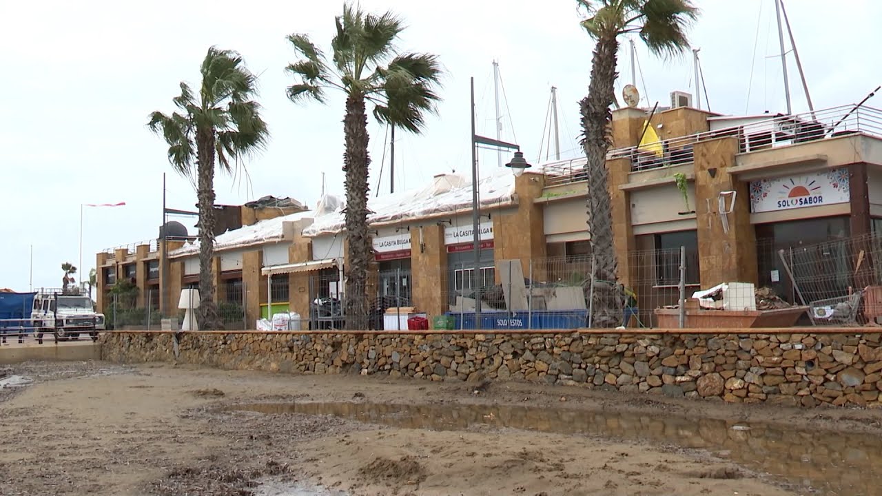 Así se encuentra el puerto de Mazarrón una semana después del tornado