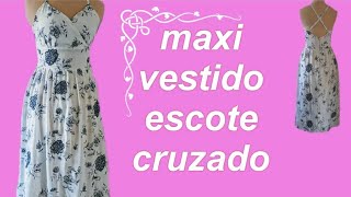 Maxi Vestido Corte Imperio Y Escote Cruzado. - YouTube