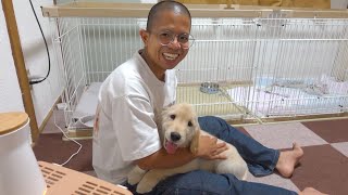 子犬を前に赤ちゃん言葉が止まらないおじさん達ww