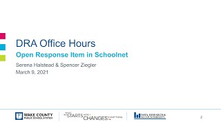 3/9/21 Open Response Item in Schoolnet