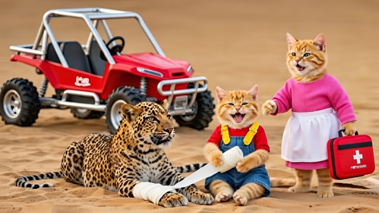 Mama Cat Trims Fur on the Farm and Makes Tiger Hat For Kittens At Home🐾🎩🐯