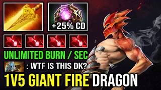 WTF 1V5 GIANT FIRE DRAGON Radiance + Bloodstone Unlimited Burn Per Second Dragon Knight Dota 2 screenshot 1