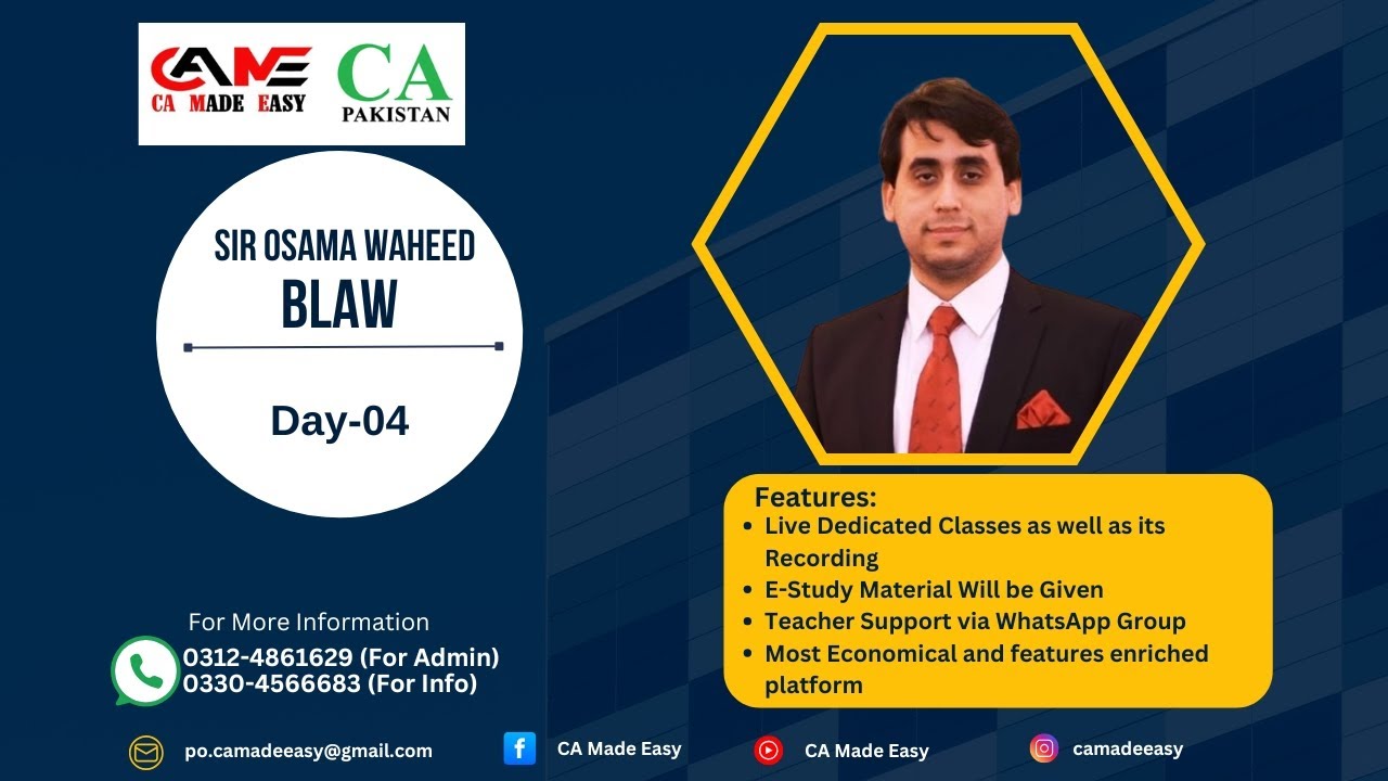 B LAW By Sir Osama Waheed ||A -25|| [DAY -4] Pre Batch || 20 March ...