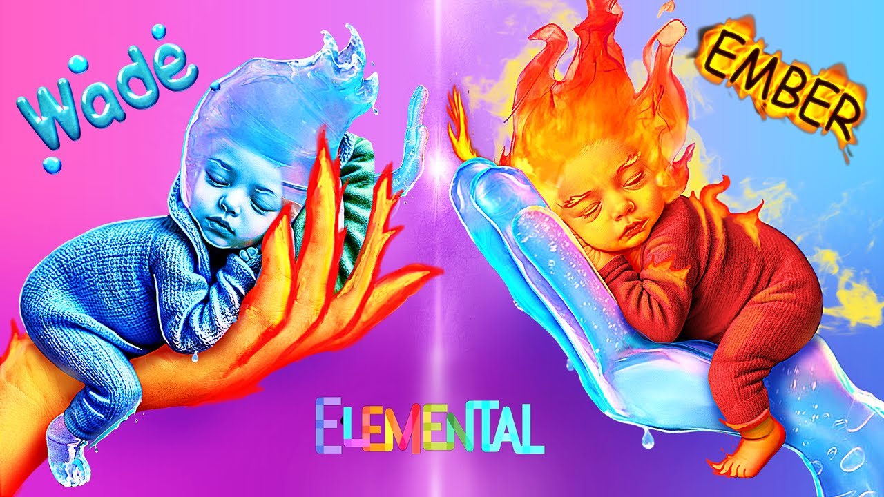 Copil Bun VS Copil Rau | Ember si Wade din Elemental au Copii! Trucuri pentru Parinti Foc VS Apa