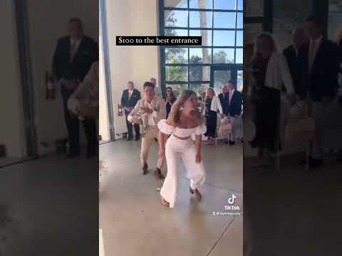 A Wedding Entrance You Won’t Forget 👏👰‍♀️🏈 #wedding #weddingvideo #funnywedding #weddingentrance