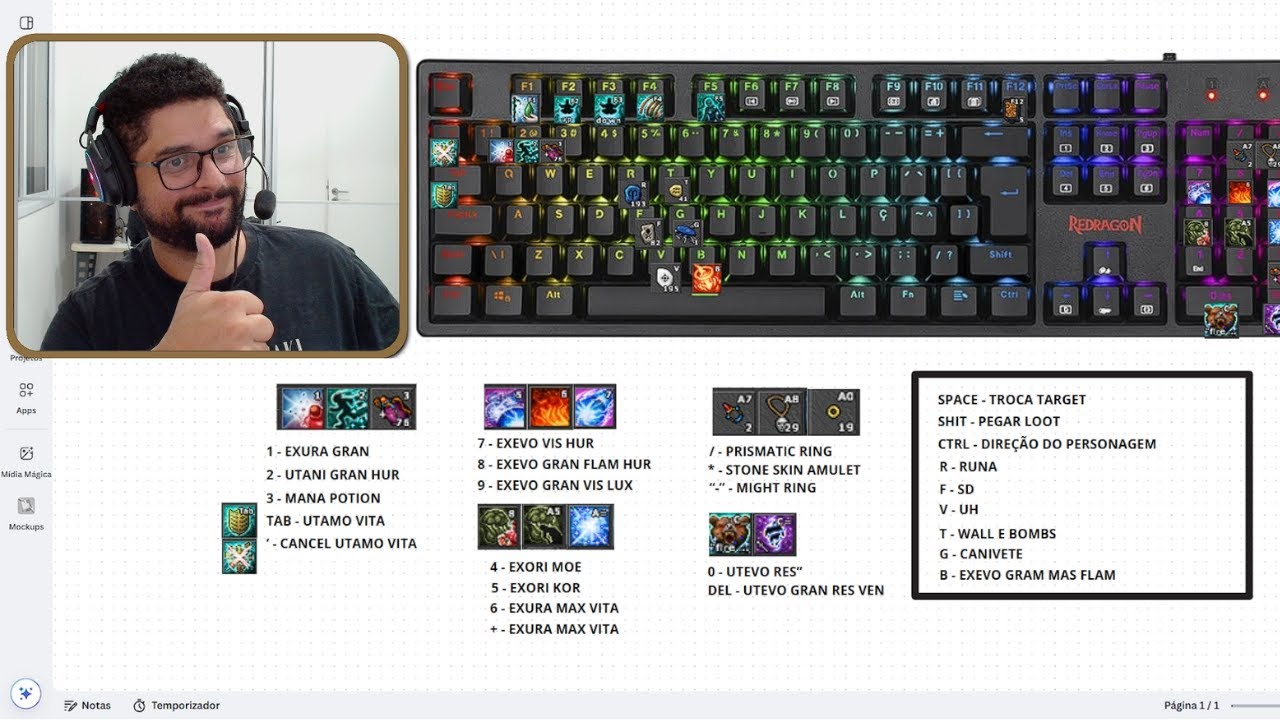 TIBIA - CONFIGURAÇÃO DE HOTKEY DO MS TECLADO FULL E MOUSE GAMER - YouTube