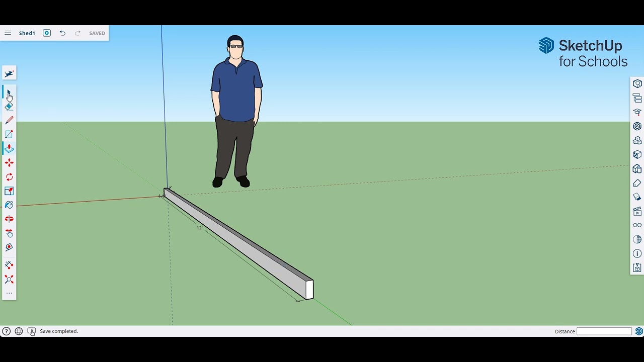 SketchUp 05 Save model, Change Color Material (Paint Bucket tool)