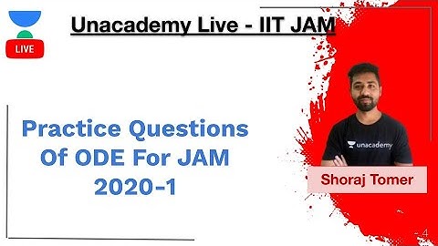 Practice Questions Of ODE For Jam 2020-I | Shoraj Tomer | JAM 2020