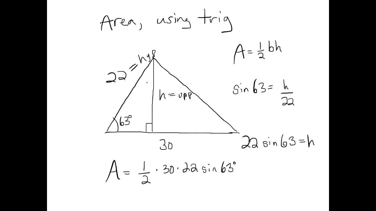 Area of Triangles Using Trig YouTube