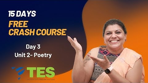Crash Course Day 3: Unit 2 - Poetry| NTA NET|Kalyani Vallath|TES|Free Course| Crash Course|NET 2022