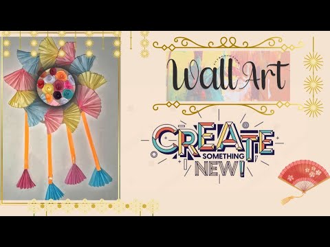 easy wall hanging idea with paper// wall decoration ideas// craft with