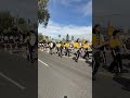 San Fernando High School Marching Band and Drill Team marching down Laurel Canyon Blvd.