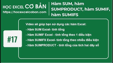 Học Excel cơ bản | #17 Hàm SUM, hàm SUMPRODUCT, hàm SUMIF, hàm SUMIFS