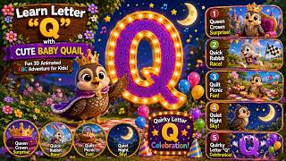 Learn Letter “Q” with Cute Baby Quail 🐦👑 | Fun 3D Animated ABC Adventure for Kids