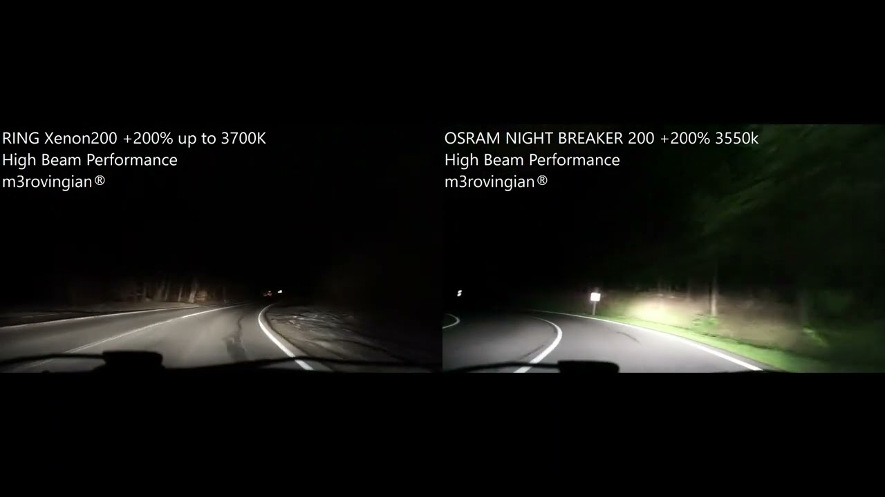 High Beam RING Xenon200 vs OSRAM NIGHT BREAKER 200 