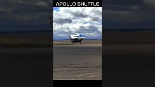 Apollo Winged Command Module Landing #apollo #nasa
United States Patent 3,576,298 applied for in 1967 and issued
to the North American Rockwell Corp in 1971.
ABSTRACT: An aerospace vehicle is described comprising a
substantially conical forward crew compartment or command
module mated to a substantially cylindrical rearward service
module. Aerodynamic fairings are provided along the midline
on the sides of the cylindrical portion and a substantial
distance aft thereof for providing lift at hypersonic velocities
and approximately vertical fins are provided on the fairings for
aerodynamic stability and control.
Wings are mounted within the aerodynamic fairings at high velocities and pivotably extended there from at lower velocities and altitudes to provide low speed lift.
Upon reentry into the earths atmosphere hypersonic lift is provided
by the body and the fairings for bringing the vehicle to the area
of a selected landing site and, at lower flight speeds deeper into
the atmosphere, augmented lift is provided by the extended wings
for landing the vehicle on a conventional runway.
A rocket engine for propulsion has a large expansion ratio bell
for use in the vacuum of space. The large ratio bell is jettisonable.
Rear landing skids are pivotable into and out of the wake of the vehicle
to reduce the requirement for heat shielding. Similarly, reaction control rocket motors are also pivotable into and out of
the wake of the vehicle for minimizing heat protection requirements.
Such a vehicle is readily adaptable to a broad
variety of space missions such as cargo ferry or satellite
recovery, and is reusable with minimum refurbishment. Apollo Winged Command Module Landing #apollo #nasa