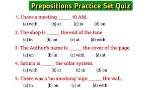 Preposition objective questions | Preposition in english grammar | Use of prepositions in english