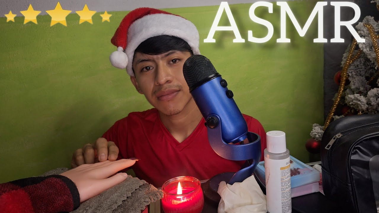 ASMR para Dormir 😴 Manicurista Amable Te Hace Uñas Navideñas 🎅
