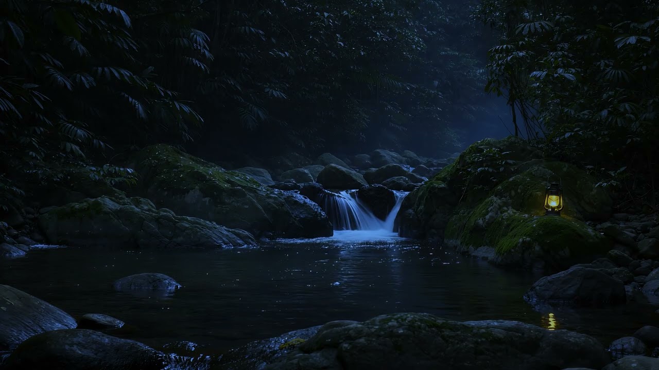 Peaceful Forest River Sounds for Better Sleep | Dark Screen | Relaxation | 3 Hours
