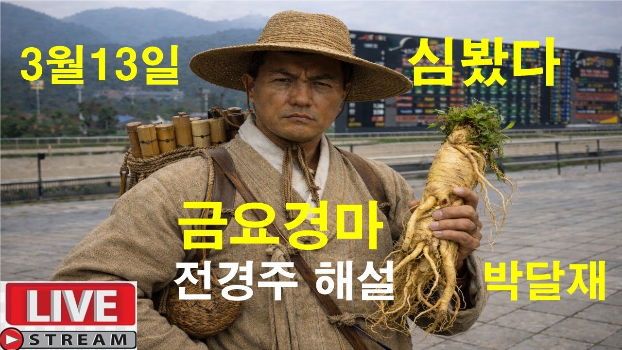 3월13일 금요경마 경마예상 추천마번 복병마  온종일 라이브 방송 경마장 심마니 박달재 서울경마 부경경마 제주경마 경주분석 추천마번 예상방송 박달재