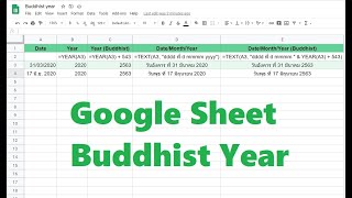 Google Sheet Buddhist Year screenshot 2