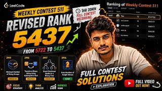 LeetCode Weekly Contest 511 | Full Contest Recording | Revised Rank 5437 | 3/4 Problems Solved