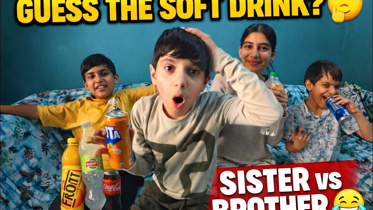 Guess The Soft Drink Challenge With Brother And Sister Full Masti 😂🤣 ||| Active om 2.0 #drinkchalle