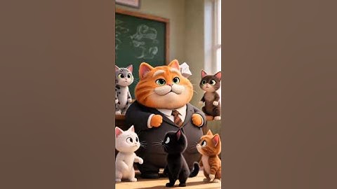 Fat Cat Teacher Sleeping 😴#cat #funny #ai #catvideos #animation