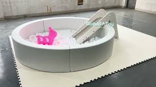 White Round Ball Pit with Slide & Unicorn Rocker | Minimalist Soft Play by Globalltoy screenshot 5