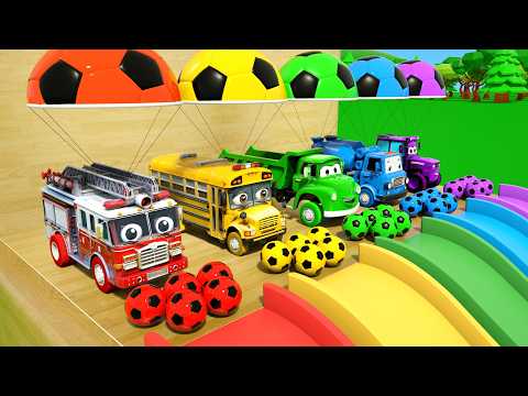Cars for Kids-Soccer Ball Wheels (Color Learning) - Nursery Rhymes