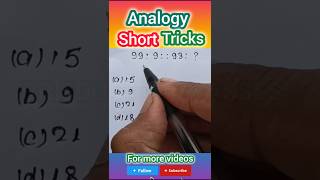 Number Analogy Short Trick। #reasoning #ytviral  #shorts