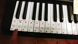 Keyboard or Piano key ID stickers - piano learning aid
