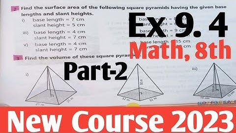 Exercise 9.4 Class 8 Math new course 2023| unit 9 Ex 9.4 Math 8 kpk and Punjab Textbook Part-2 SNC