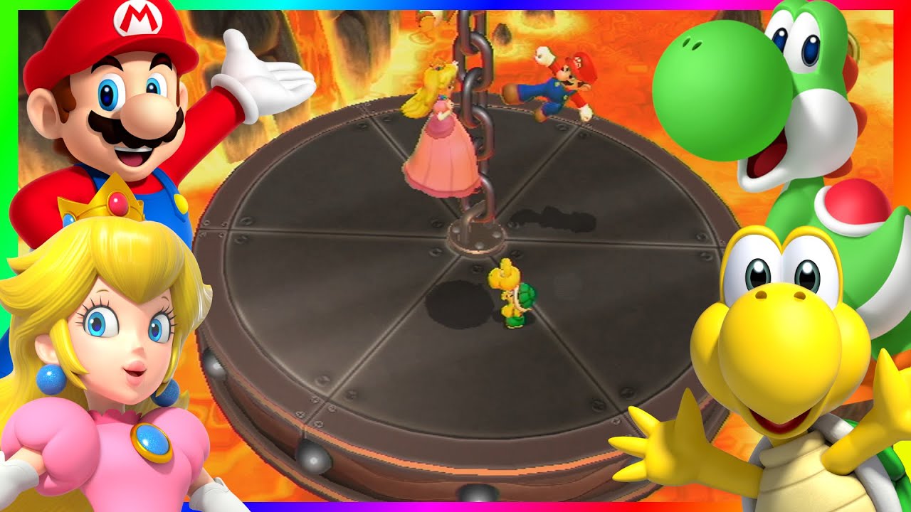 Mario Party 9 Minigames #62 Yoshi vs Mario vs Peach vs Koopa troopa