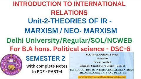 Unit-2 - THEORIES OF IR? INTRODUCTION TO INTERNATIONAL RELATIONS| B.A hons Pol. Sci.| Sem.2- PART-4