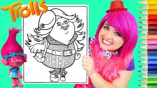 Coloring Trolls Bridget Lady GlitterSparkles Coloring Page Prismacolor Pencils | KiMMi THE CLOWN