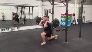 Barbell Front Rack Alternating Reverse Lunge demonstration