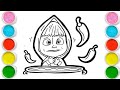 MASHA with spicy food Drawing, Painting &amp; Coloring For Kids and Toddlers_ Child Art