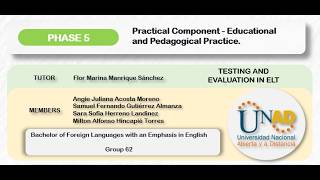 Task 5- Practical component- Testing and Evaluation in ELT