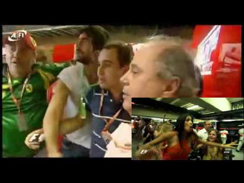 F1 INTERLAGOS 2008 last lap with family of massa and hamilton